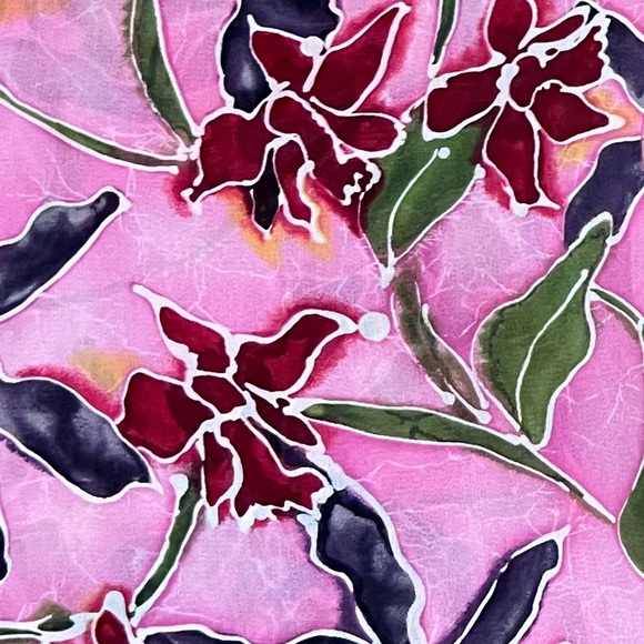 Carole Little vintage pink floral tropical lightweight blouse fits 4/6, XS - Picture 3 of 12